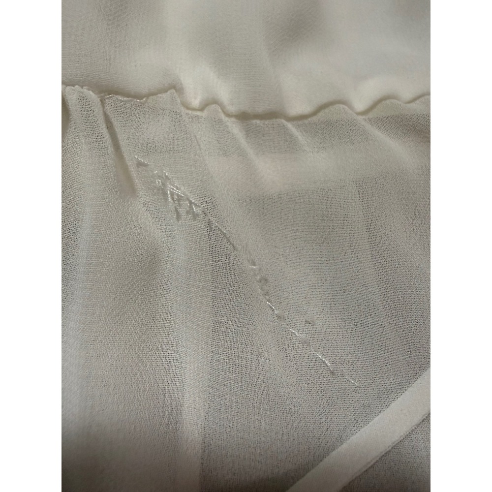 Oscar de la Renta Pink Label White Sheer Babydoll Lingerie Set with Robe Lg #179 - Picture 10 of 15
